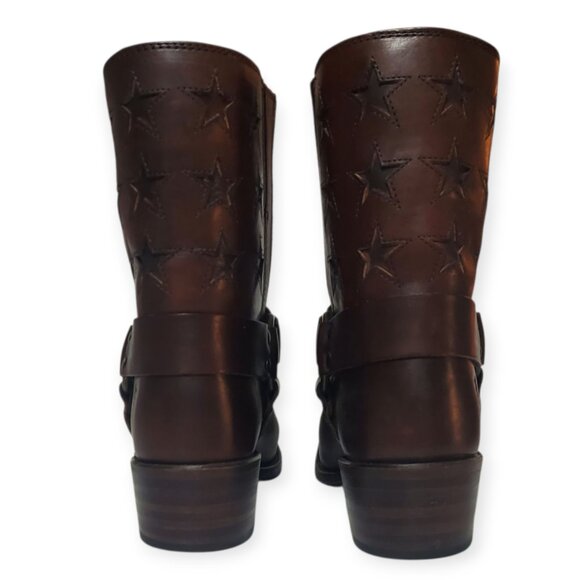 Frye 150th Anniversary Harness Flag Americana Short Boot Brown  Made in USA SZ 8 - Picture 8 of 10